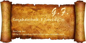 Geyduschek Flavián névjegykártya